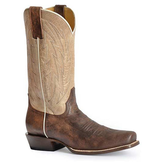 Men's Roper Parker II Leather Boots Handcrafted Brown - yeehawcowboy