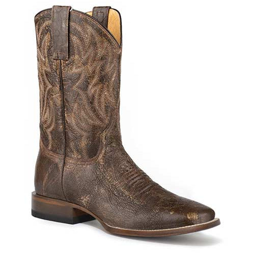 Men's Roper Work It Leather Boots Handcrafted Brown - yeehawcowboy