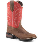 Women's Roper Monterey Leather Boots Handcrafted Brown - yeehawcowboy