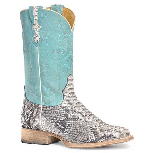 Women's Roper Oakley Python Boots Handcrafted Natural - yeehawcowboy