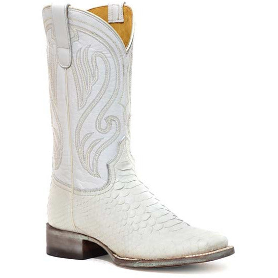 Women's Roper Oakley Python Boots Handcrafted White - yeehawcowboy