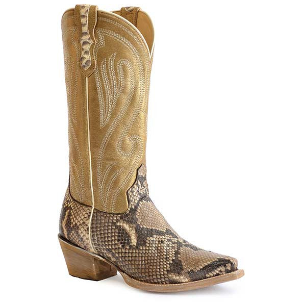 Women's Roper Piper Python Boots Handcrafted Tan - yeehawcowboy
