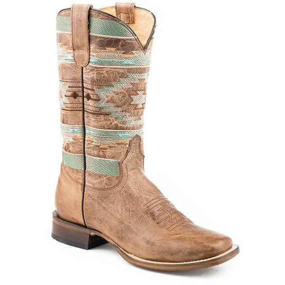 Women's Roper Mesa Boots Handcrafted Waxy Brown - yeehawcowboy