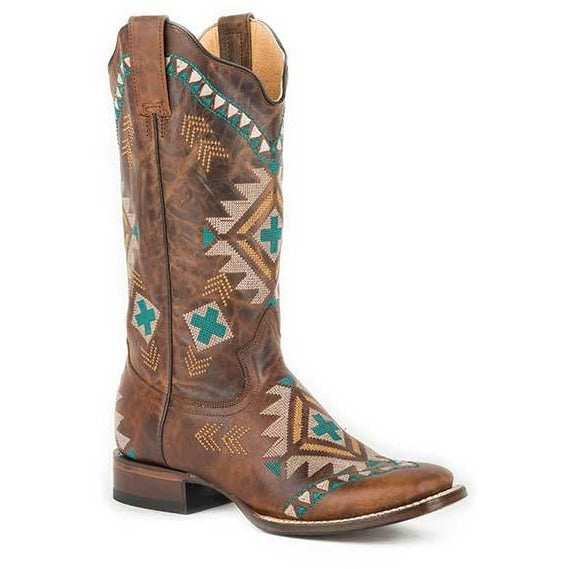 Women‚Äôs Roper Mai  Boots Handcrafted Brown - yeehawcowboy