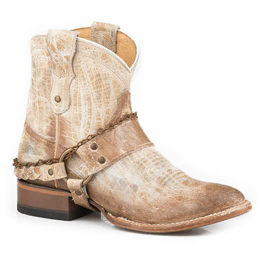 Women’s Roper Selah Ankle Boots Handcrafted Tan - yeehawcowboy