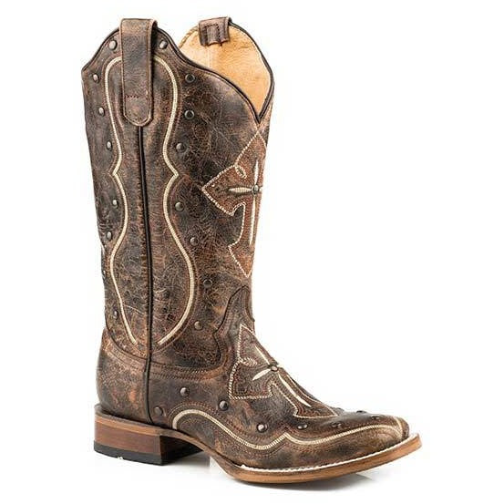 Women‚Äôs Roper Pure Boots Handcrafted With Flextra Calf Brown - yeehawcowboy