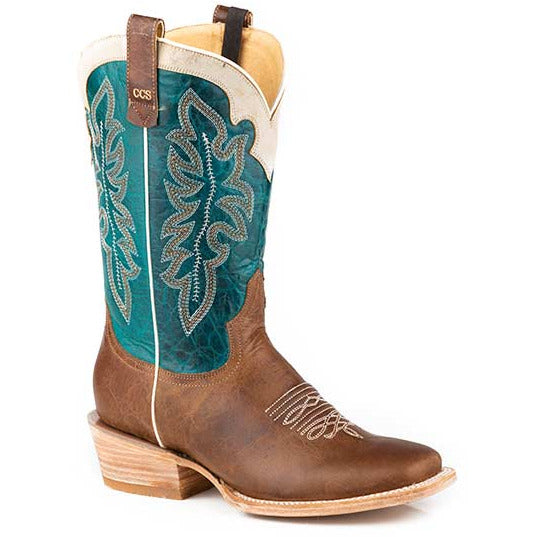 Women's Roper Ride Em' Cowgirl Concealed Carry Boots Handcrafted Tan - yeehawcowboy