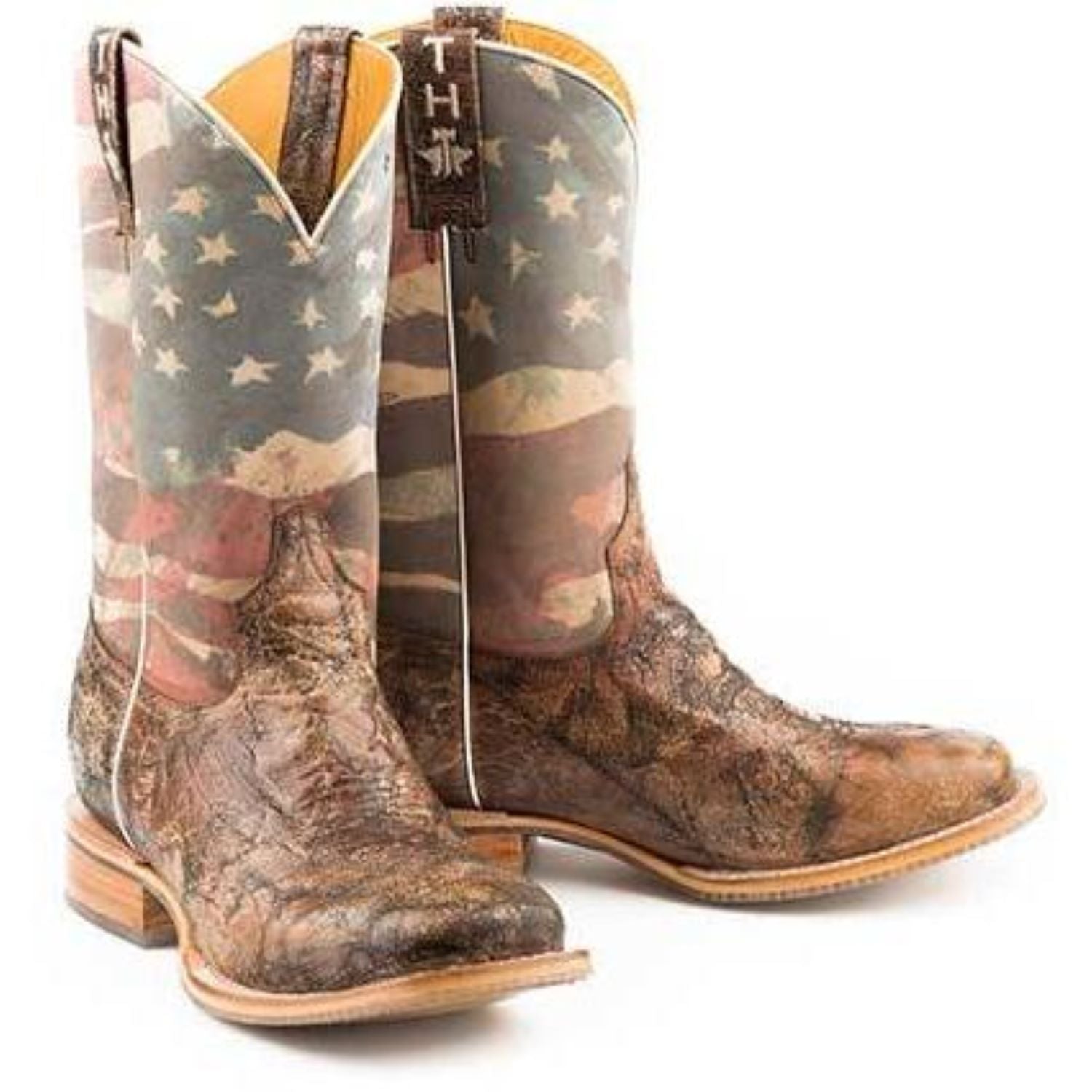 Men’s Tin Haul Land Of The Free Boots With Presidential Sole Handcrafted Brown - yeehawcowboy
