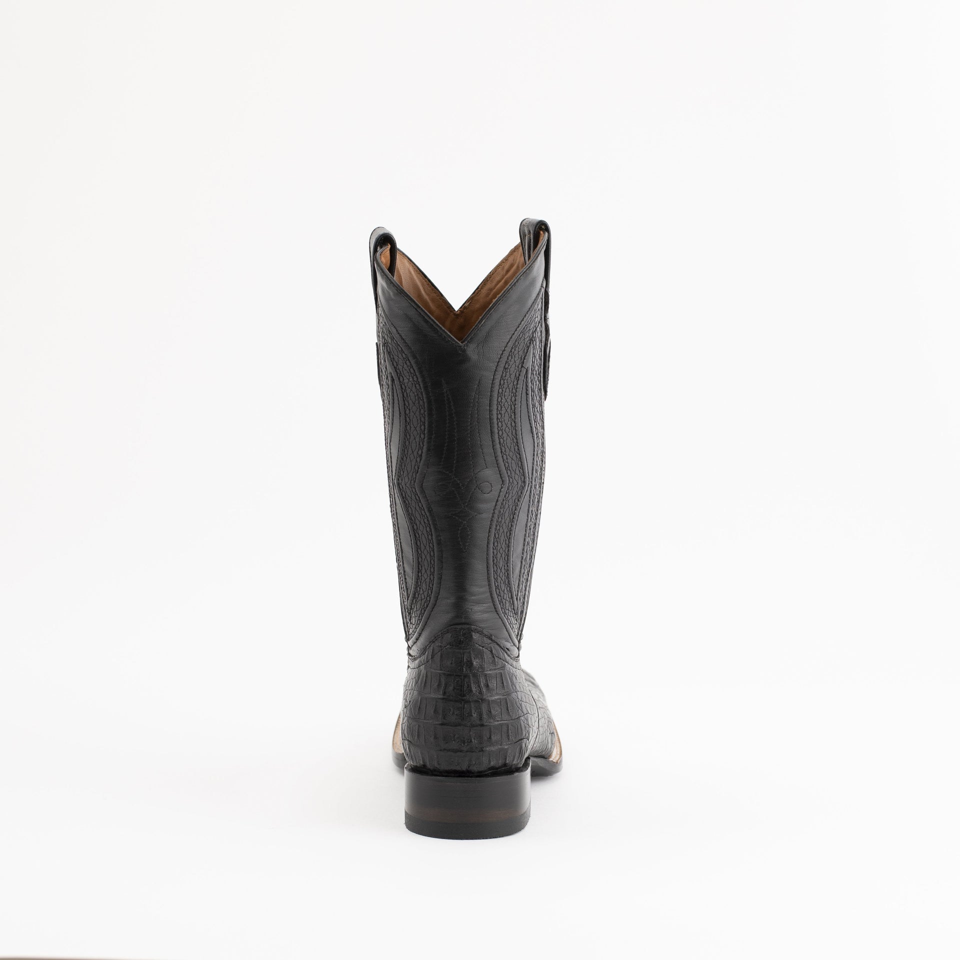 Men's Ferrini Dakota Caiman Hornback Boots Handcrafted Black - yeehawcowboy