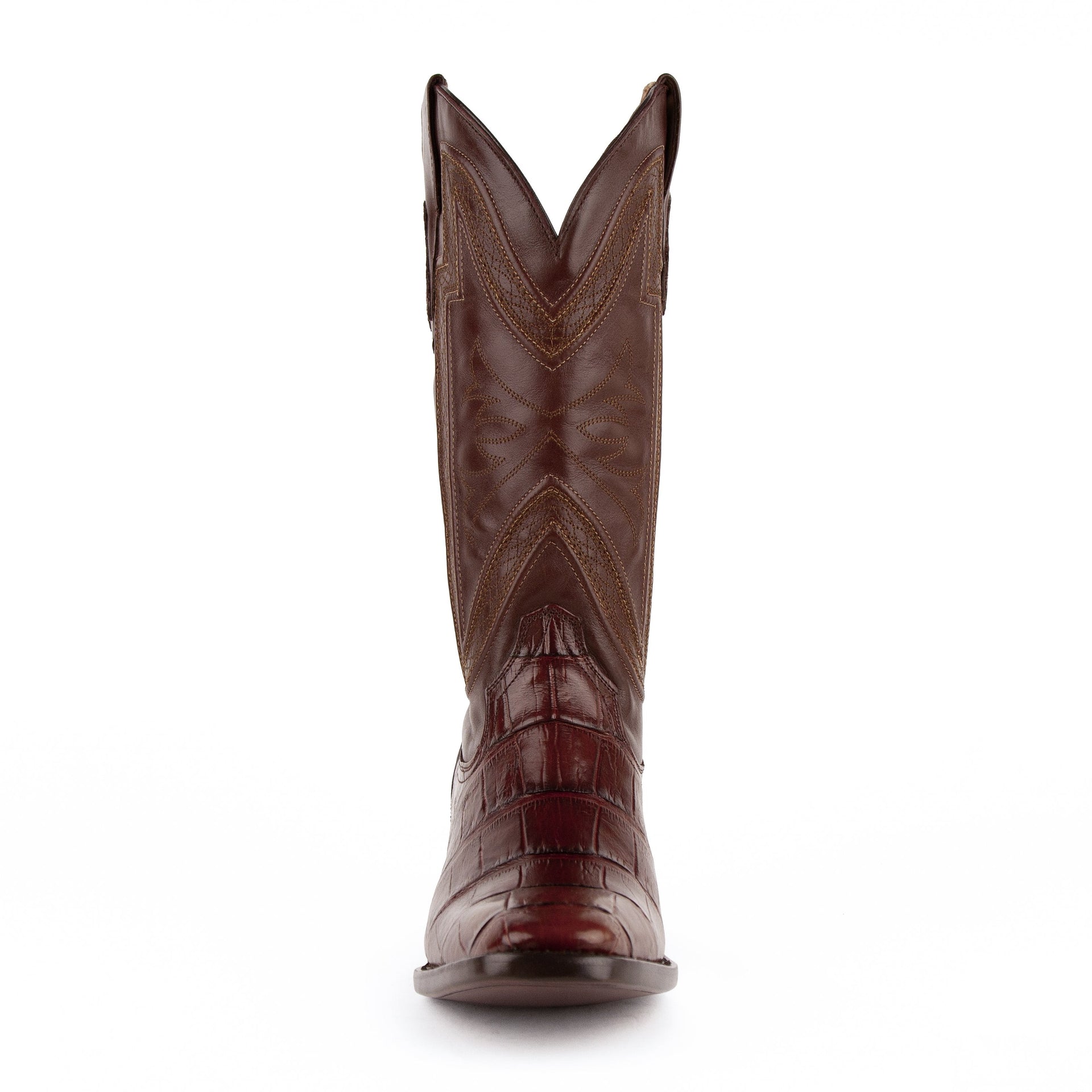 Men's Ferrini Stallion Alligator Belly Boots Handcrafted Chocolate - yeehawcowboy