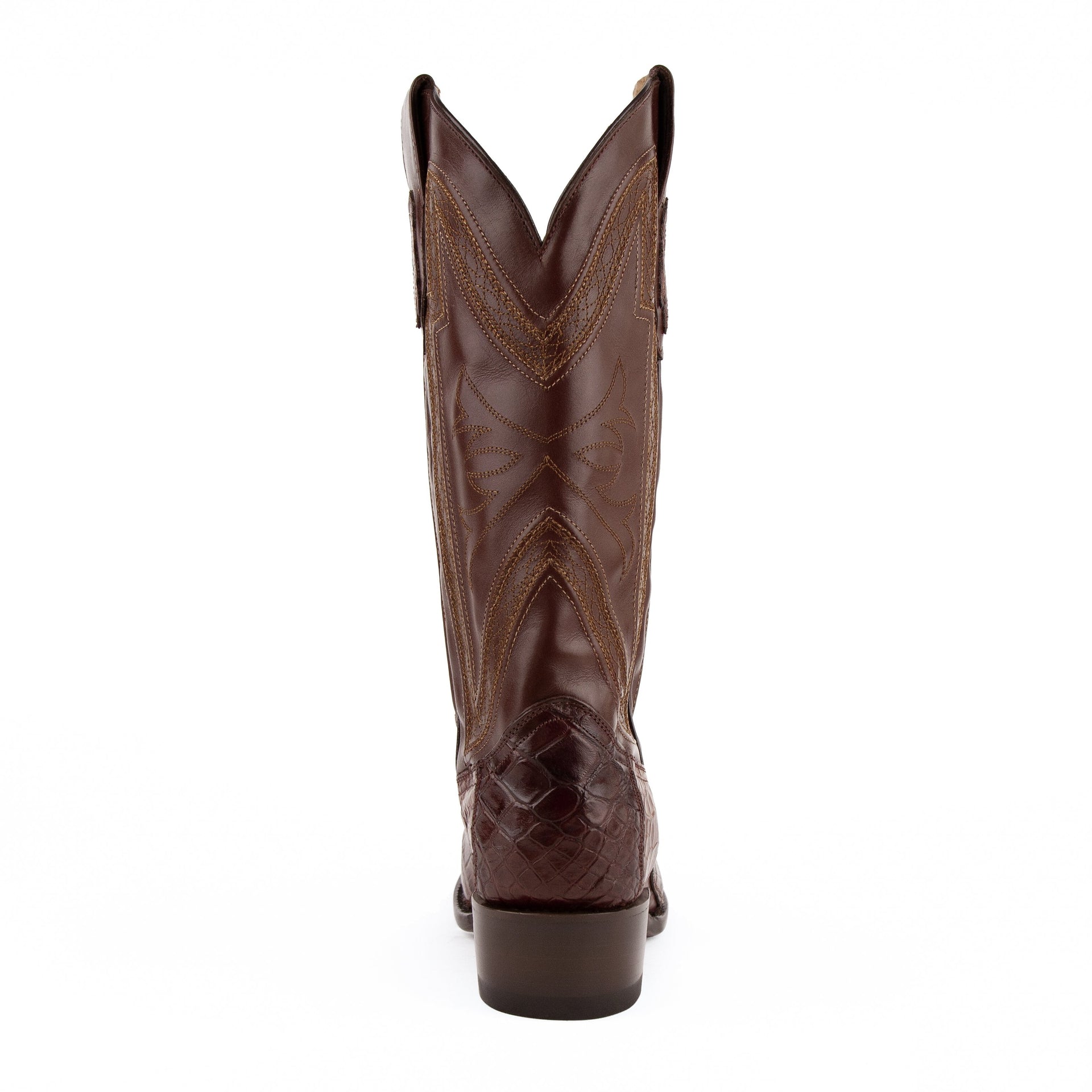 Men's Ferrini Stallion Alligator Belly Boots Handcrafted Chocolate - yeehawcowboy