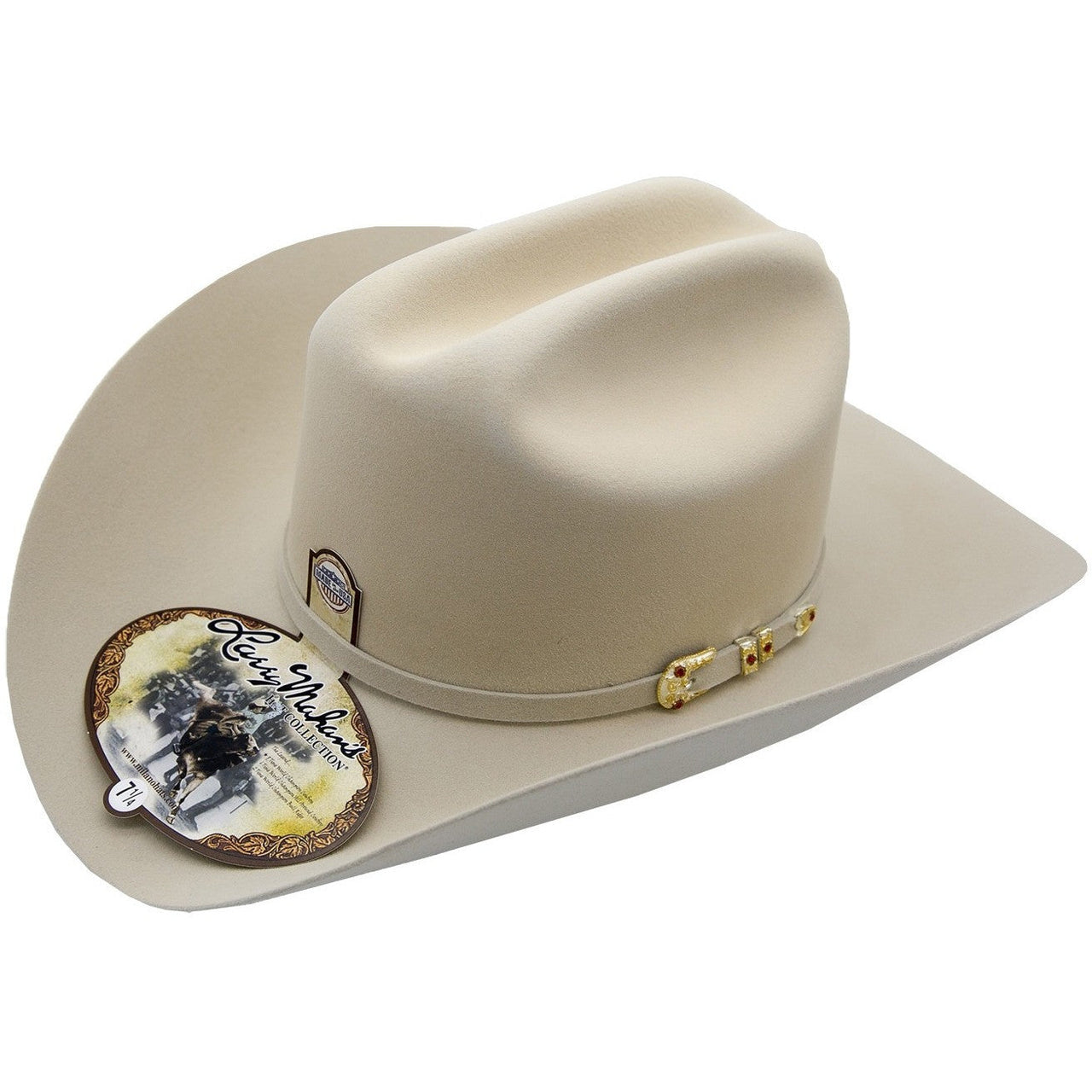 10x Larry Mahan Tucson Fur Felt Cowboy Hat Silver Belly - yeehawcowboy