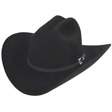 10x Larry Mahan Jerarca Fur Felt Cowboy Hat Black - yeehawcowboy