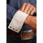 Men's Stetson Shirt Snap 2 Pocket Print Polaris Geo - Blue - yeehawcowboy