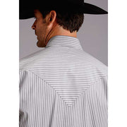 Men's Stetson Shirt Snap 2 Pocket Candy Stripe - Grey - yeehawcowboy