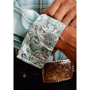 Men's Stetson Shirt Stetson Snap 2 Pocket Plaid Gray Sky Ombre - Gray - yeehawcowboy