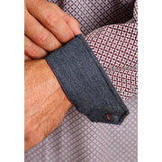 Men's Stetson Shirt Button 1 Open Pocket Print Four Point Geo - yeehawcowboy