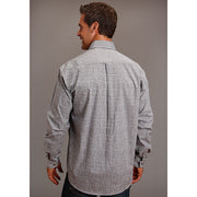 Men's Stetson Shirt Button 1 Open Pocket Print Shadow Medallio - Gray - yeehawcowboy