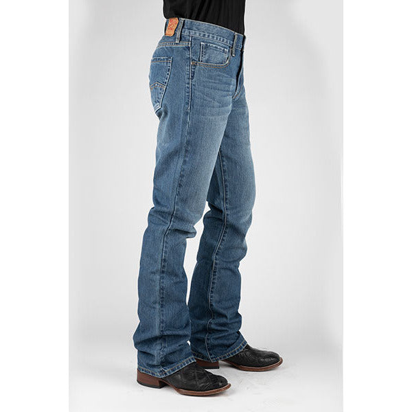 Men's Stetson Jeans Rocks Fit Embroidered "W" Back Pkts- Blue - yeehawcowboy