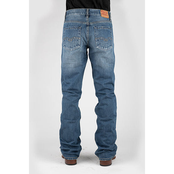 Men's Stetson Jeans Rocks Fit Embroidered "W" Back Pkts- Blue - yeehawcowboy