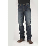 Men's Stetson Jeans Straight Fit Emblem X On Back Pkt Straight Leg- Blue - yeehawcowboy