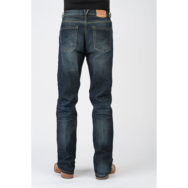 Men's Stetson Jeans Piece Back "X" Detail On Back Pockets - Blue - yeehawcowboy