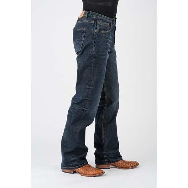 Men's Stetson Jeans Modern Fit Pieced Back Pocket - Blue - yeehawcowboy