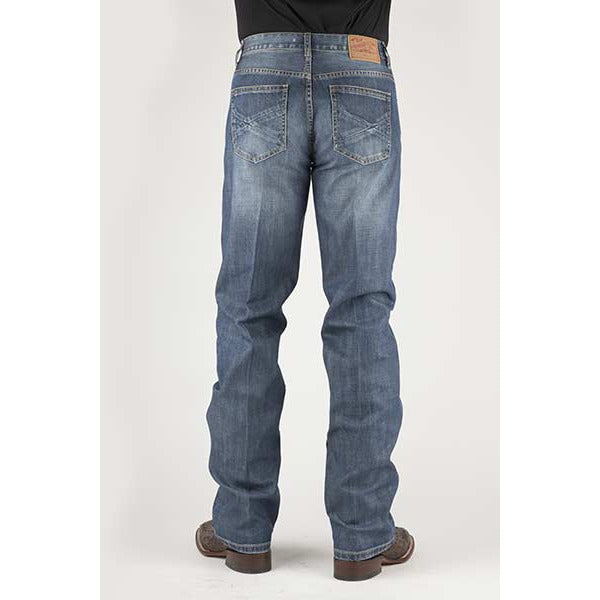 Men's Stetson Jeans Modern Fit Pieced Back Pocket  - Blue - yeehawcowboy