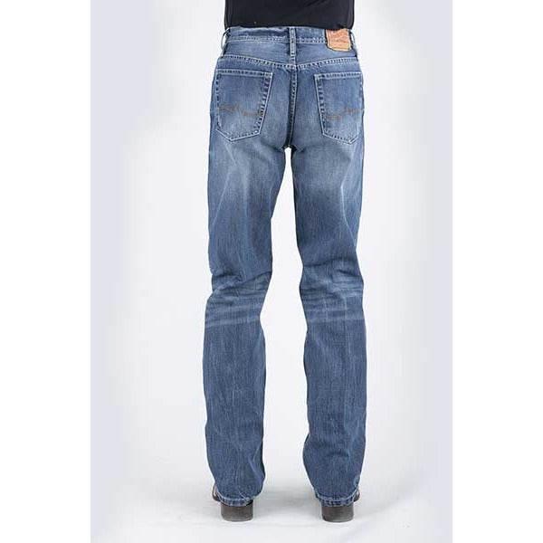 Men's Stetson Jeans Western V Shape Embroidered On Back Pocket - Blue - yeehawcowboy