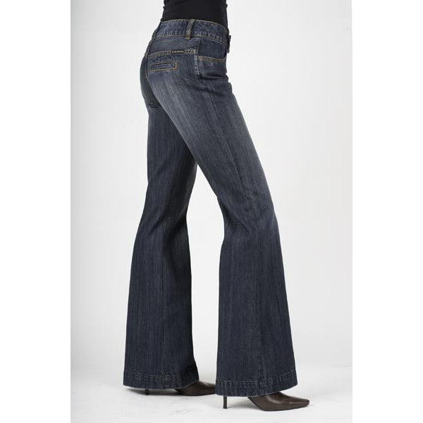 Women's Stetson 214 Trouser Fit Regular Jean - Dark Wash - yeehawcowboy