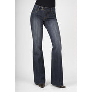 Women's Stetson 214 Trouser Fit Regular Jean - Dark Wash - yeehawcowboy