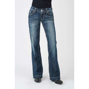Women's Stetson 214 Trouser Fit Jean With Deco Back Pocket - Blue - yeehawcowboy