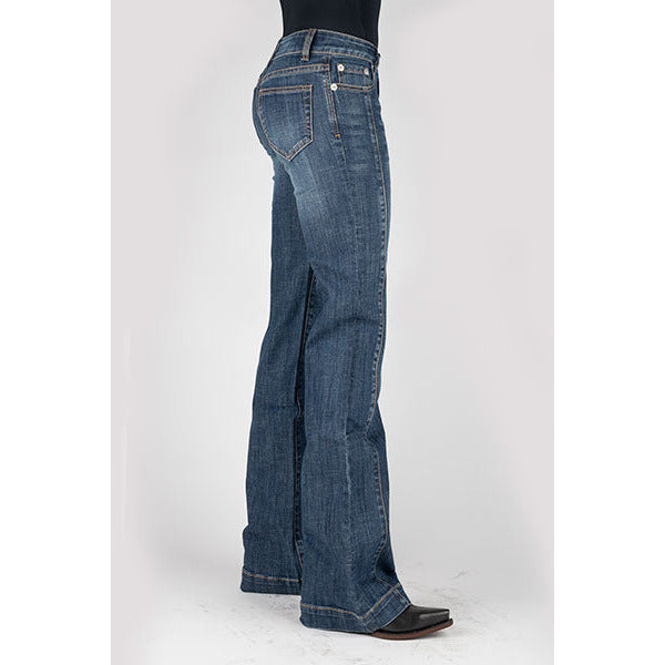 Women's Stetson 214 Trouser Fit Jean with Middle Seam - Blue - yeehawcowboy