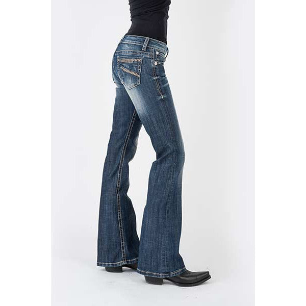 Women's Stetson 818 Contemporary Jean with Plain Black Pocket - Blue - yeehawcowboy