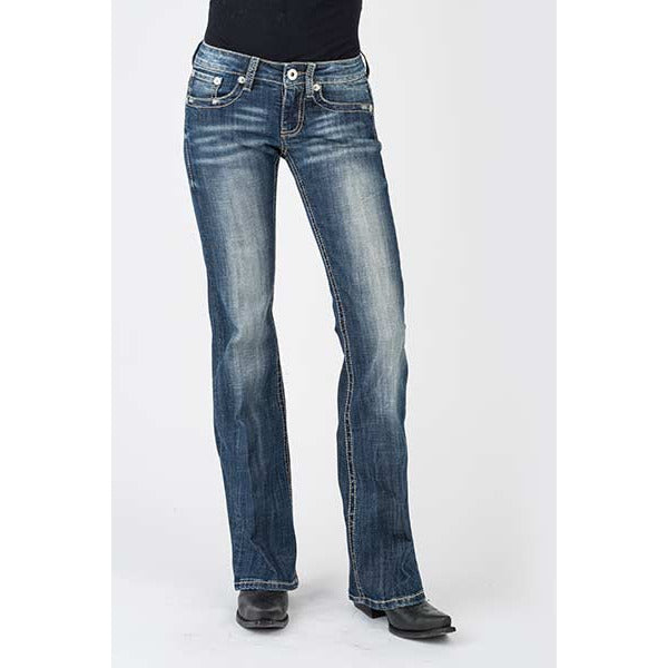 Women's Stetson 818 Contemporary Jean with Plain Black Pocket - Blue - yeehawcowboy