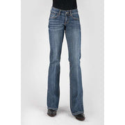 Women's Stetson 816 Classic Bootcut Deco Back Pocket Jeans - Blue - yeehawcowboy