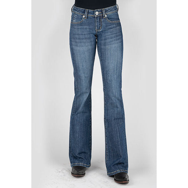 Women's Stetson 816 Classic Boot Cut Jean with Plain Back Pocket - Blue - yeehawcowboy