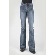 Women's Stetson 921 High Waist Flare Fit Jean with Plain Back Pocket - Blue - yeehawcowboy