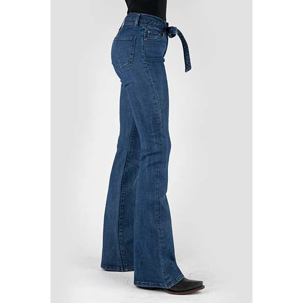 Women's Stetson 921 High Waist Flare Fit Plain Back Pocket - Blue - yeehawcowboy