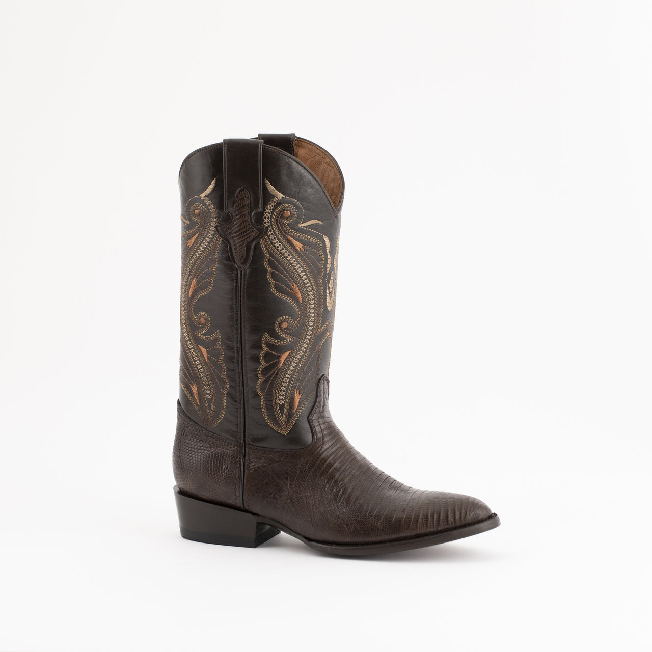 Men's Ferrini Taylor Teju Lizard Boots Handcrafted Chocolate - yeehawcowboy
