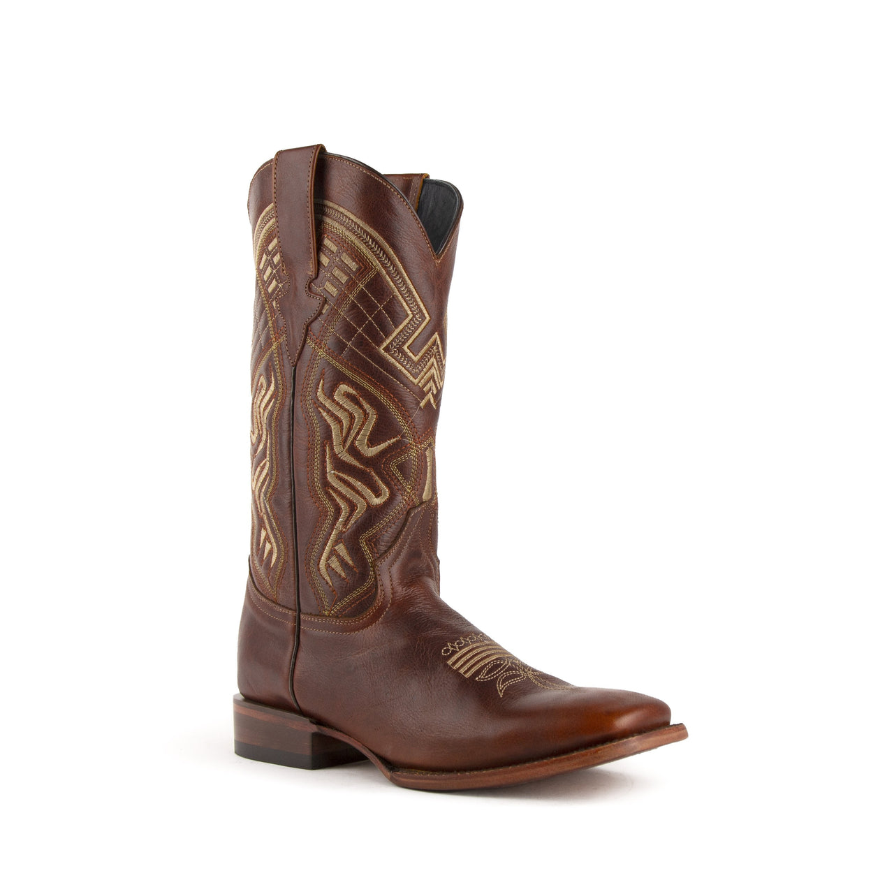 Men's Ferrini Roan Leather Boots Handcrafted Brown - yeehawcowboy