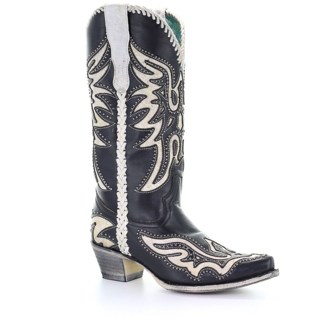 Women's Corral Western Boots Handcrafted Black - yeehawcowboy