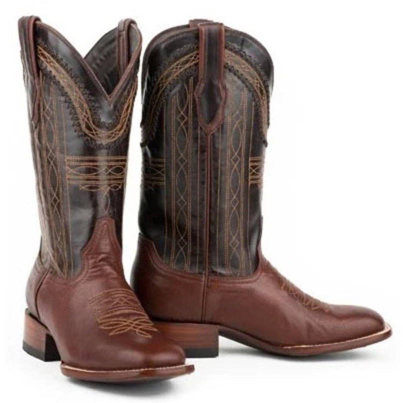 Men's Stetson Denver Boots Square Toe Handcrafted JBS Collection Brown - yeehawcowboy