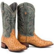 Men's Stetson Cheyenne Ostrich Boots Square Toe Handcrafted JBS Collection Tan - yeehawcowboy