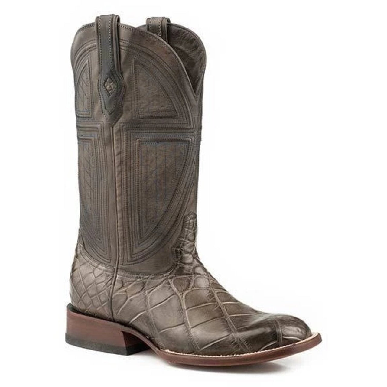 Men's Stetson Grator Alligator Boots Square Toe Handcrafted JBS Collection Gray - yeehawcowboy