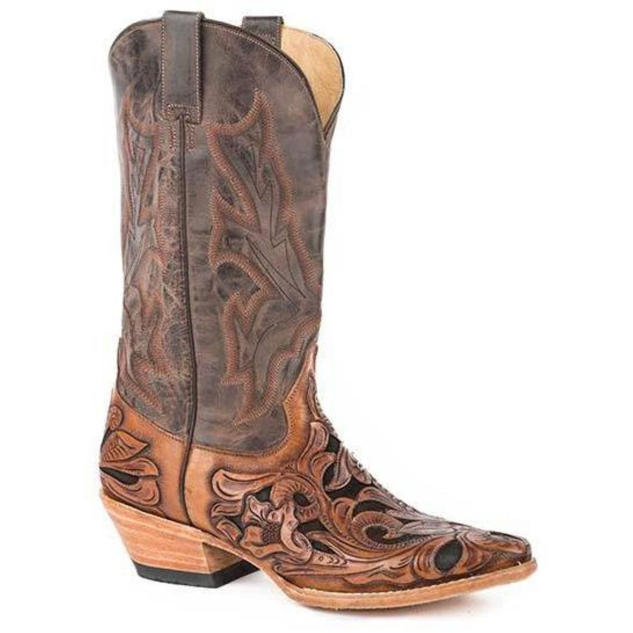 Men's Stetson Wicks Leather Boots Handcrafted Brown - yeehawcowboy