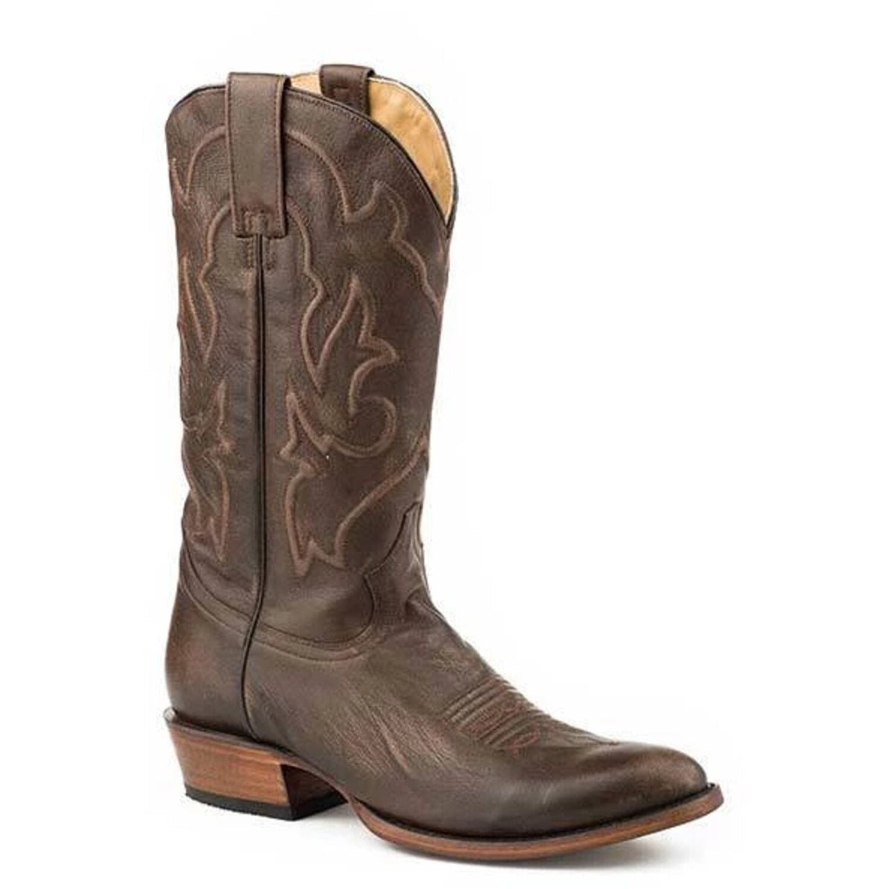 Men's Stetson Carlisle Leather Boots Handcrafted Brown - yeehawcowboy