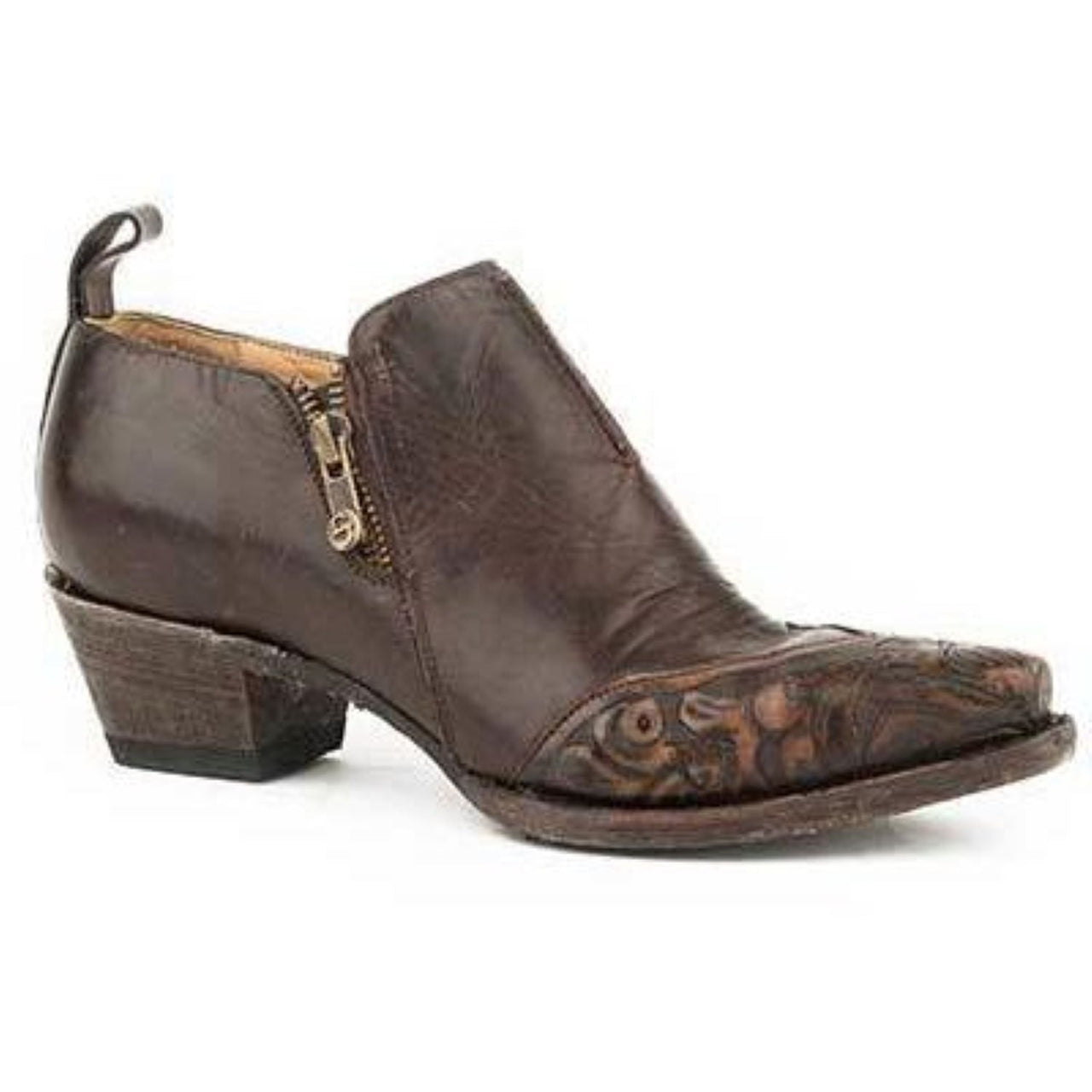 Women's Stetson Phoebe Leather Boots Handcrafted Brown - yeehawcowboy