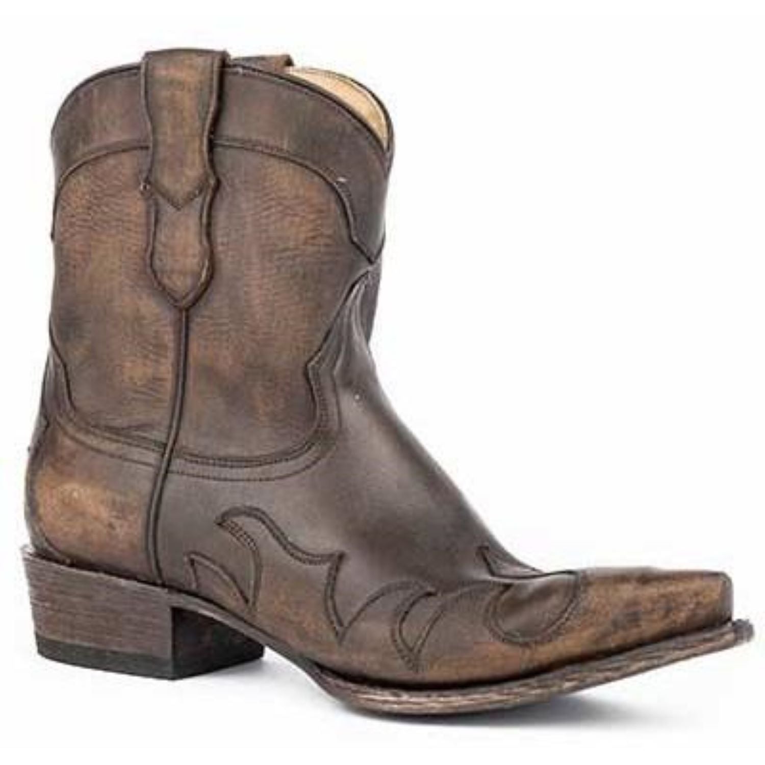 Women's Stetson Hazel Shortie Boots Snip Toe Handcrafted Brown - yeehawcowboy