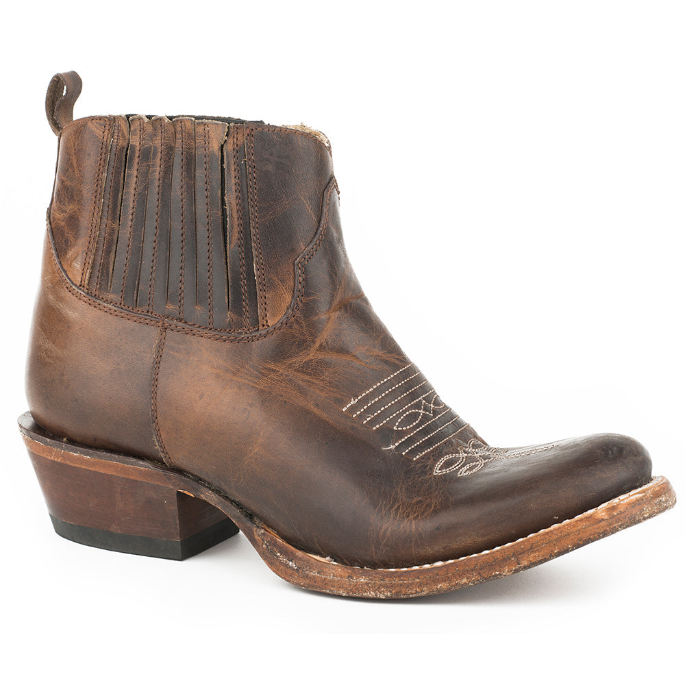 Women's Stetson Pilar Leather Boots Handcrafted Brown - yeehawcowboy